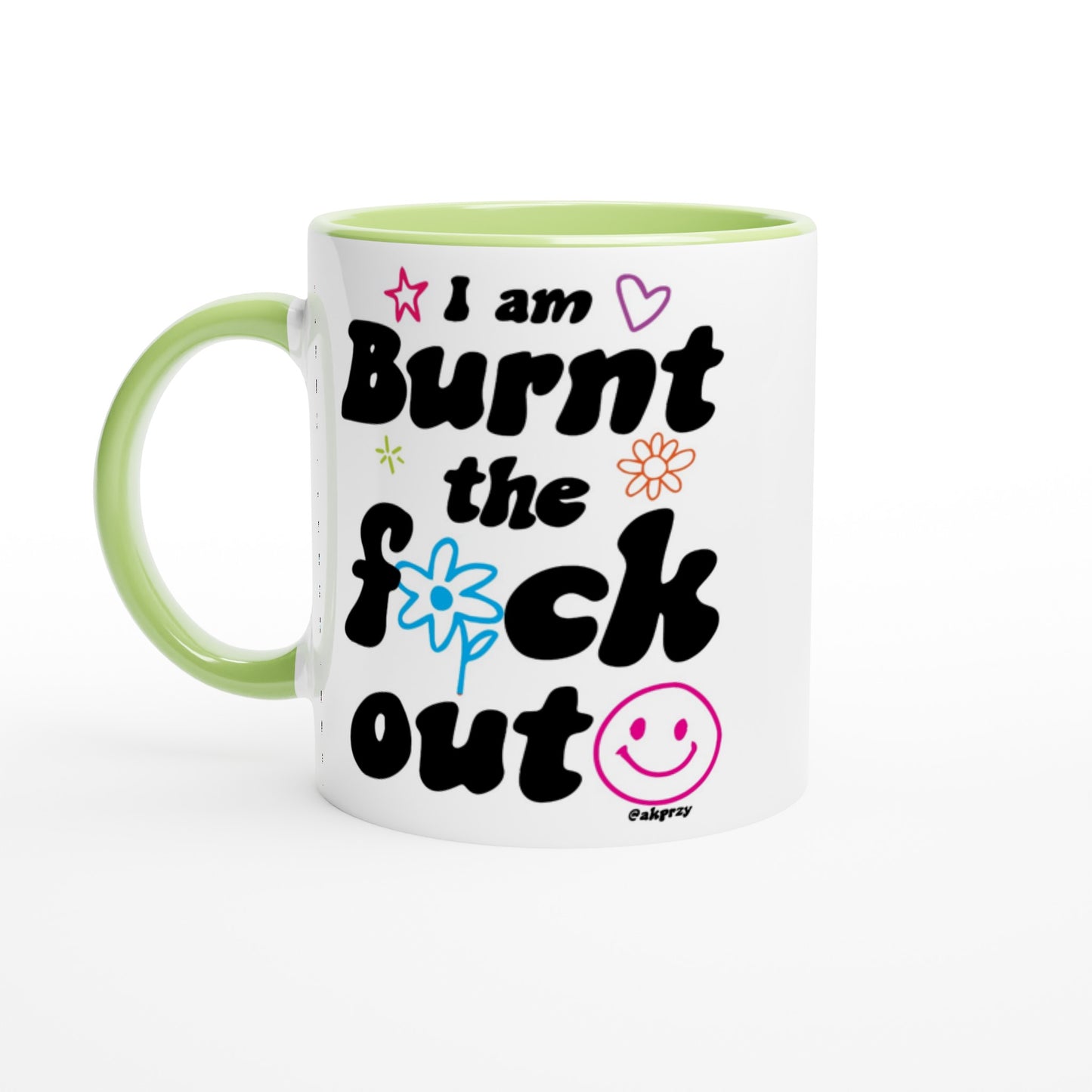 White 11oz Ceramic Mug with Color Inside