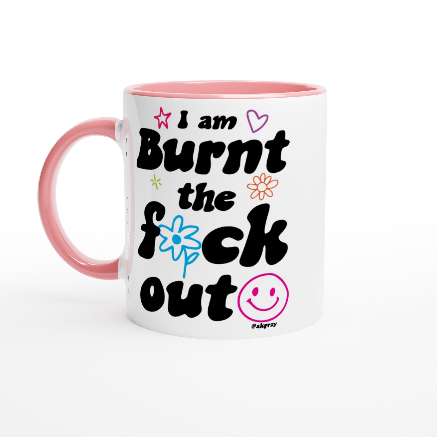 White 11oz Ceramic Mug with Color Inside