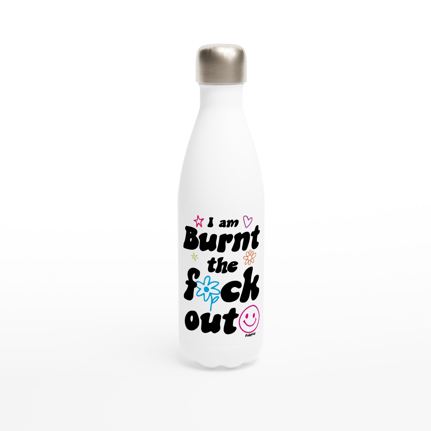 White 17oz Stainless Steel Water Bottle
