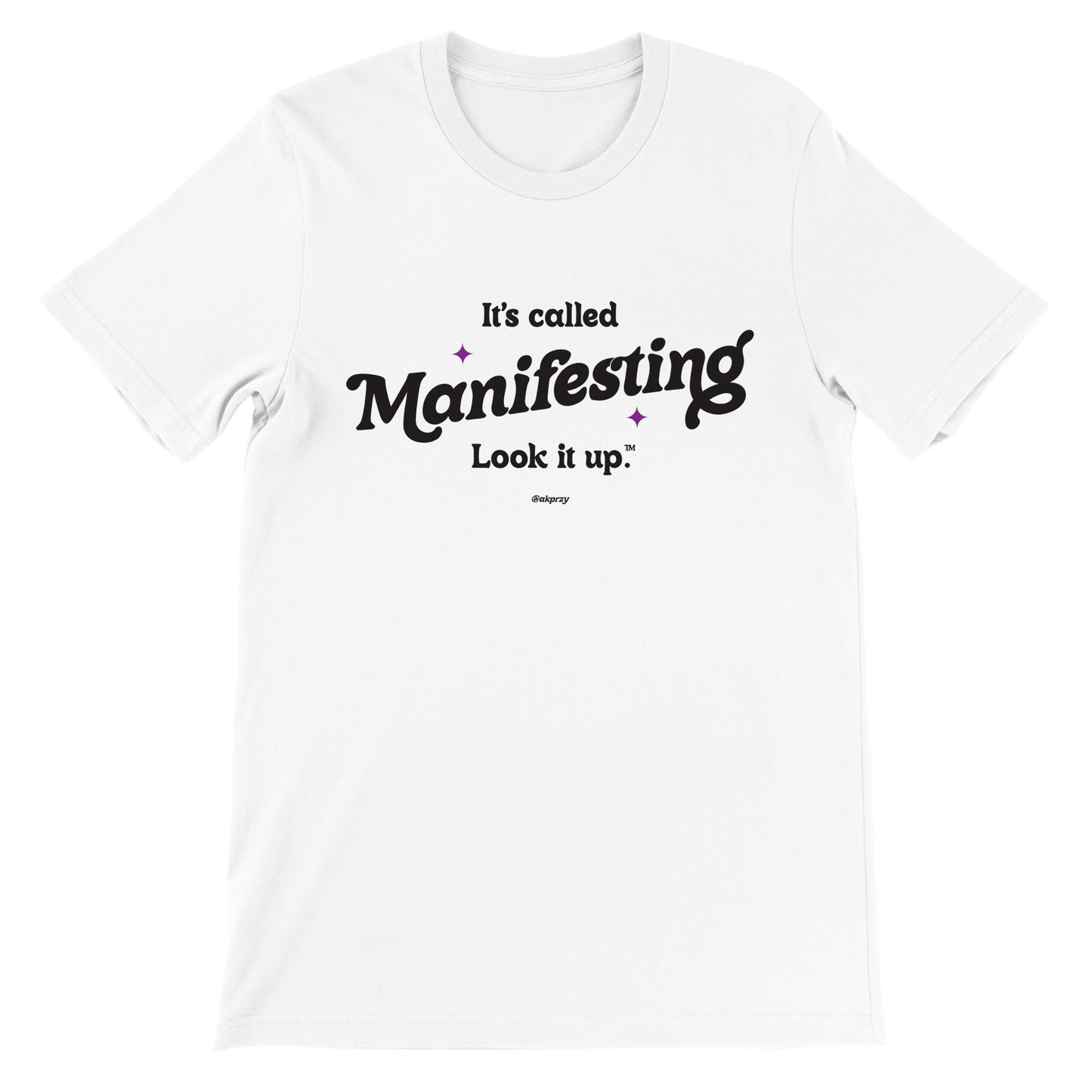 Premium Unisex Crewneck T-shirt - Manifesting, White
