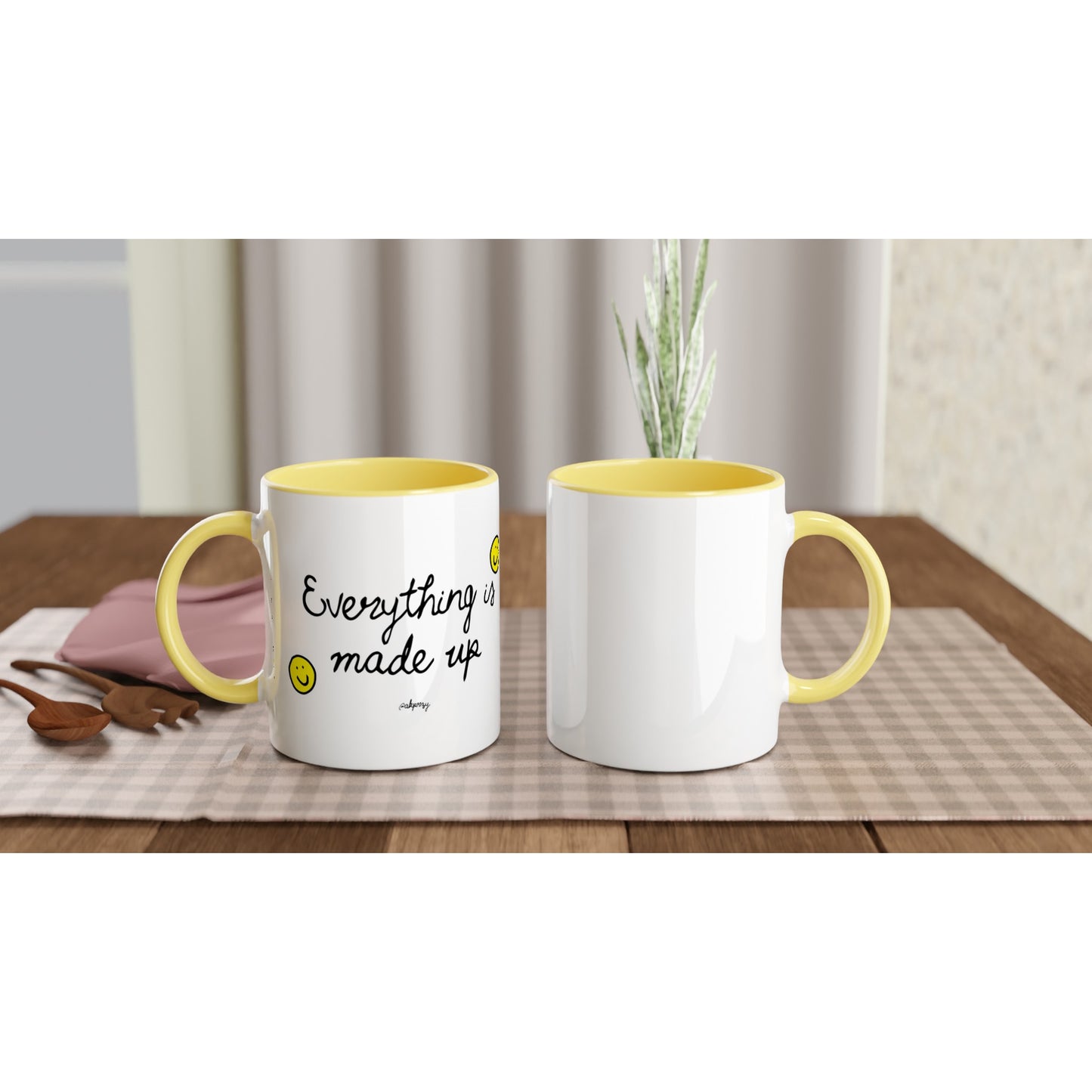 White 11oz Ceramic Mug with Color Inside