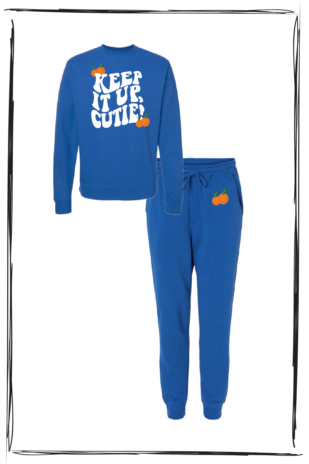 KEEP IT UP CUTIE ROYAL SWEAT SET