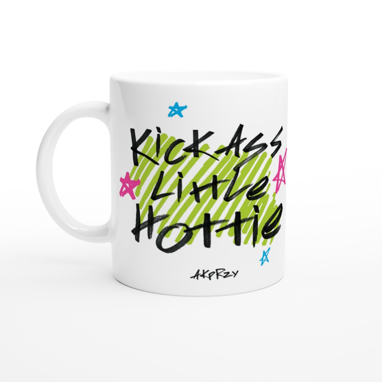 White 11oz Ceramic Mug - Kickass Little Hottie