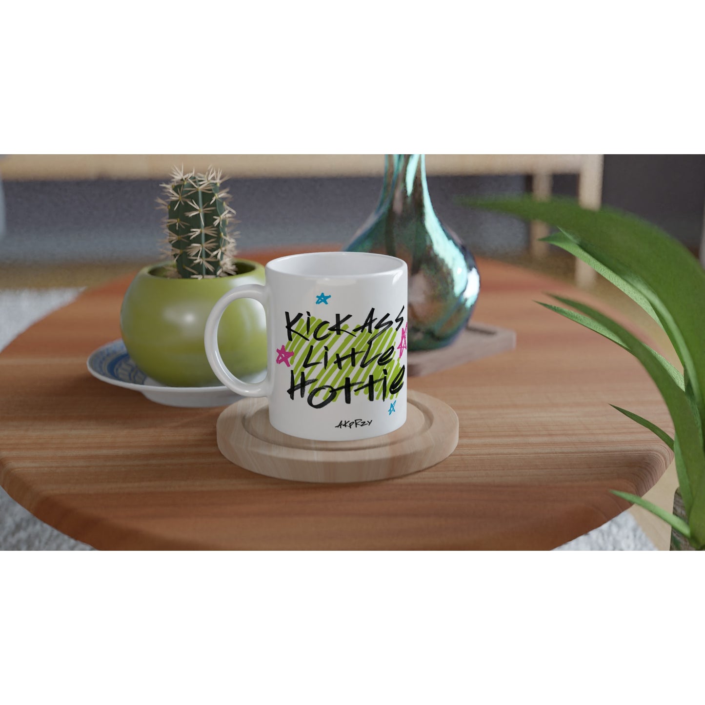 White 11oz Ceramic Mug - Kickass Little Hottie