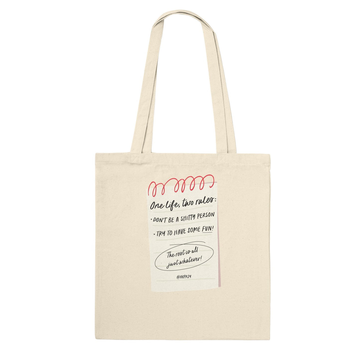 Premium Tote Bag - One Life, Two Rules
