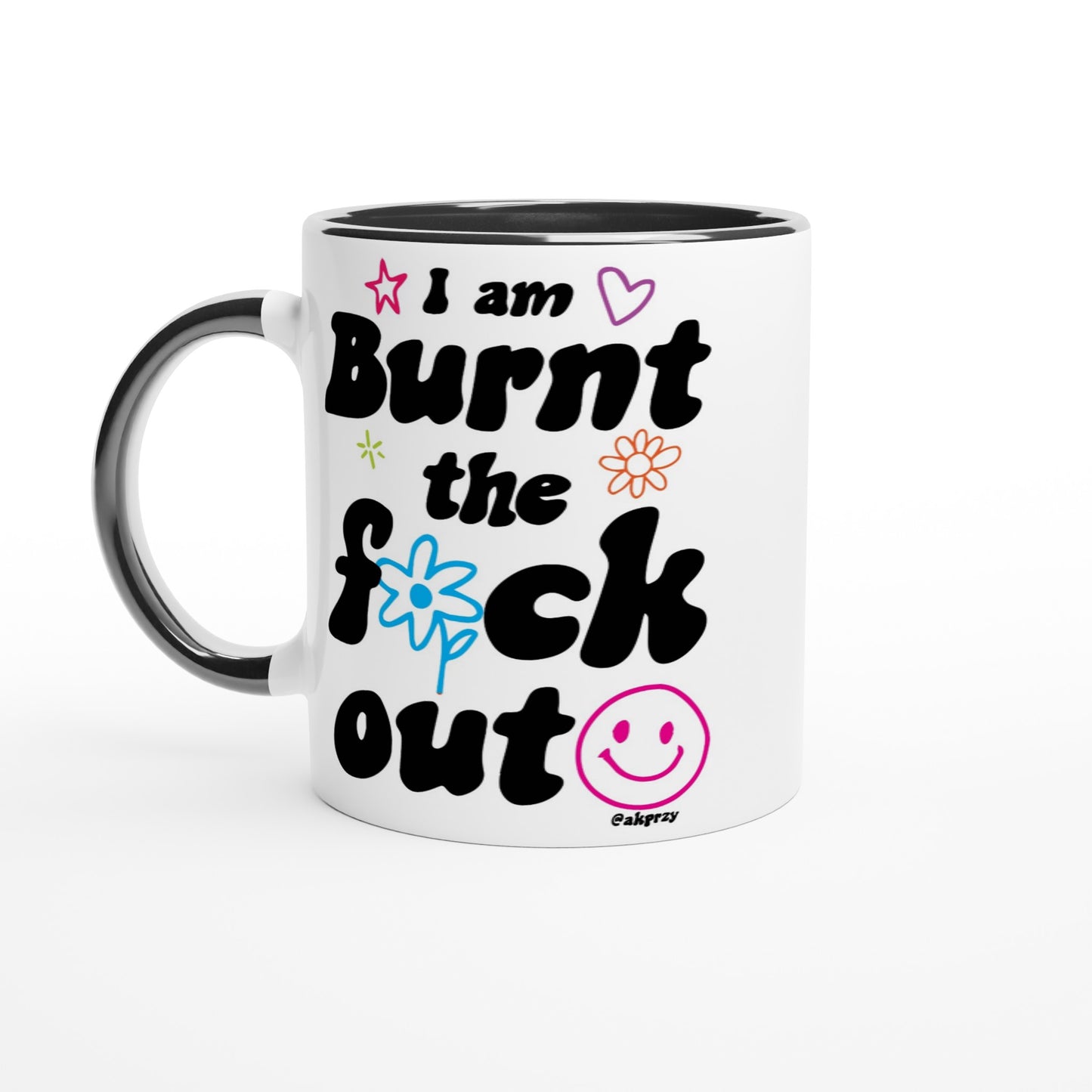 White 11oz Ceramic Mug with Color Inside