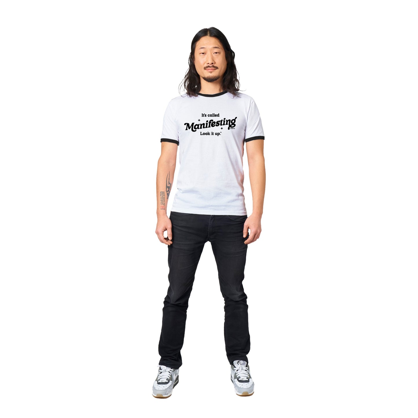 Unisex Ringer T-shirt - It's called manifesting